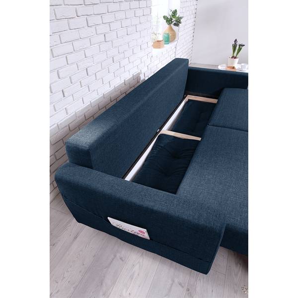 3-Sitzer Sofa SOLA Webstoff Luba: Jeansblau