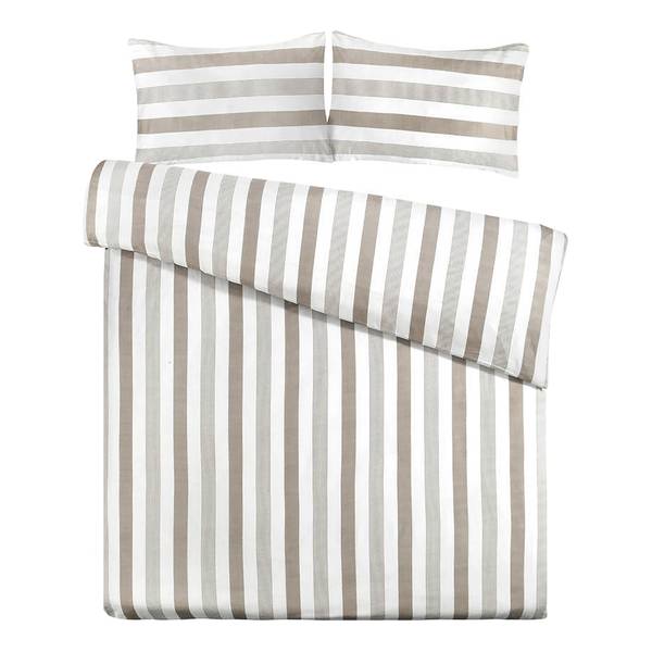 Beddengoed Pina katoensatijn - taupe - 155 x 220 cm + kussen 80 x 80 cm