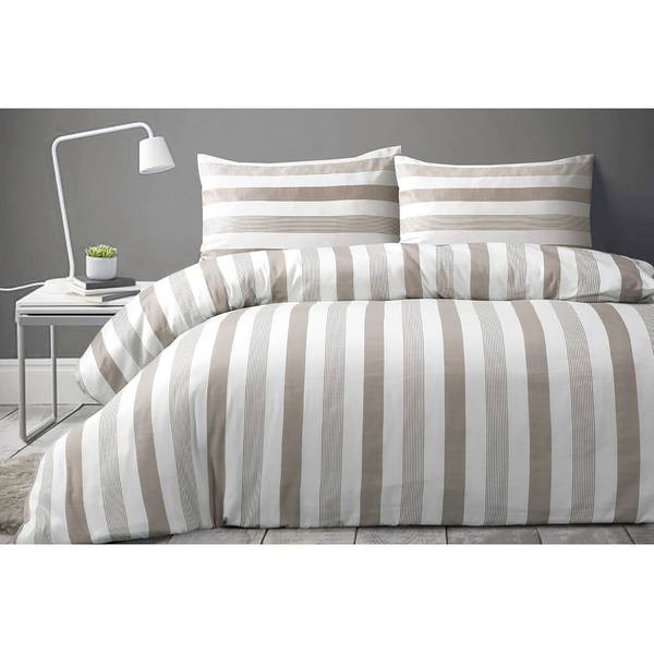 Beddengoed Pina katoensatijn - taupe - 155 x 220 cm + kussen 80 x 80 cm