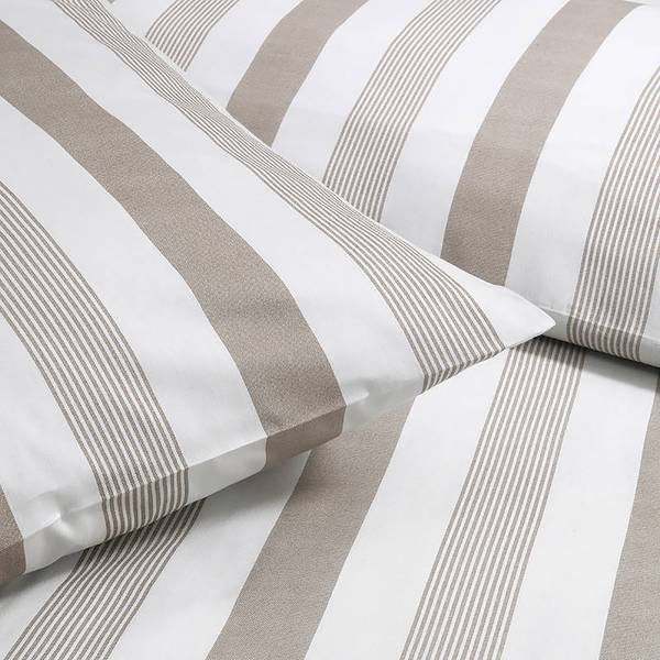 Beddengoed Pina katoensatijn - taupe - 155 x 220 cm + kussen 80 x 80 cm