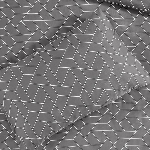 Beddengoed Florence katoensatijn - grijs - 220 x 240 cm + 2 kussens 65 x 65 cm