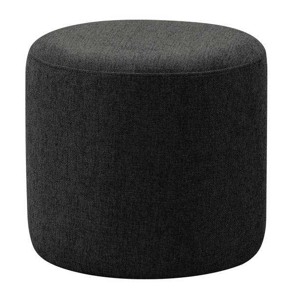 Repose-pieds capitonné Moulton Tissu structuré - Tissu structuré Talta: Noir - 45 x 46 cm