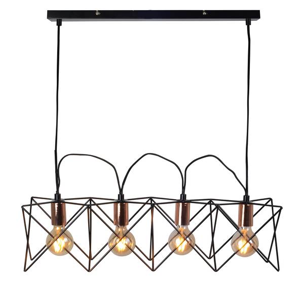 Hanglamp Ayr staal - 4 lichtbronnen