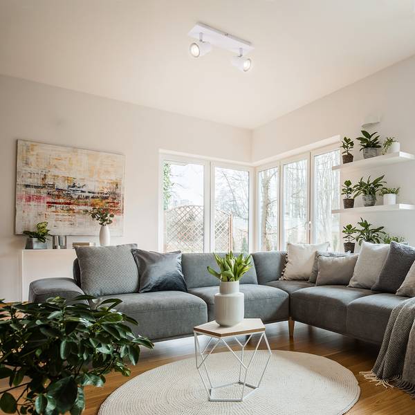 LED-plafondlamp Rock ijzer - 2 lichtbronnen