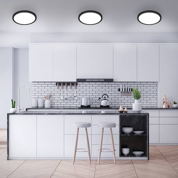 LED-Deckenleuchte  Fire Black Polycarbonat / Eisen - 1-flammig