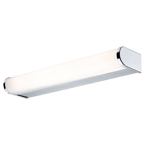 Applique salle de bain LED Arneb Verre acrylique / Aluminium - 1 ampoule - Chrome / Blanc - Largeur : 33 cm