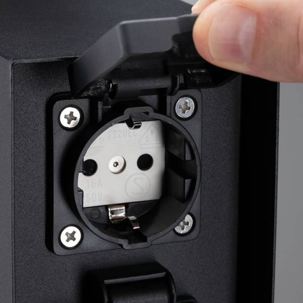 Tour multiprise Rio II Acier inoxydable - Noir