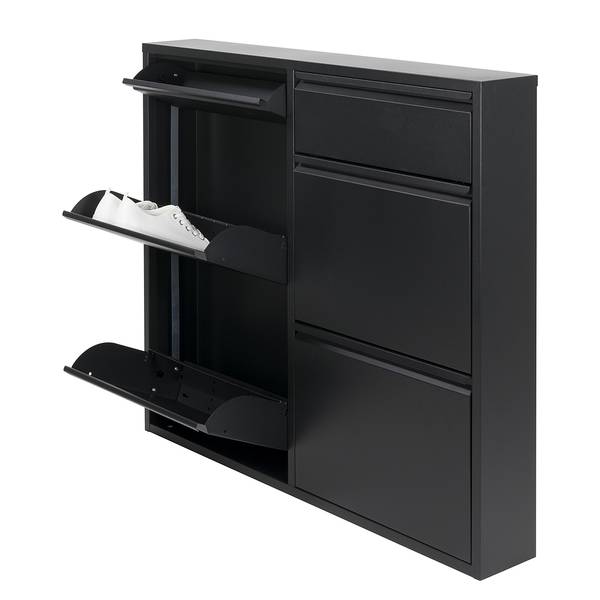 Schoenenkast Meelin 98 cm metaal - zwart