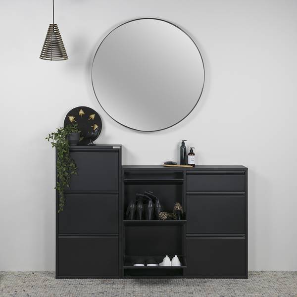 Schoenenkast Meelin 98 cm metaal - zwart