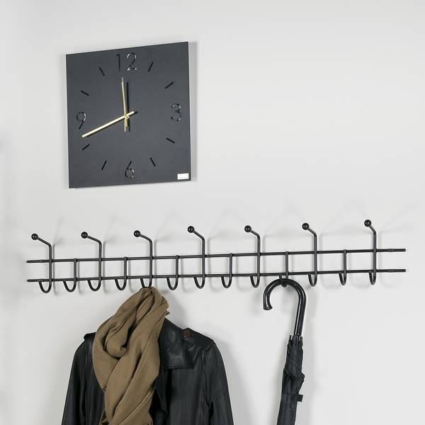 Garderobenleiste Honaker Metall - Schwarz - Breite: 119 cm