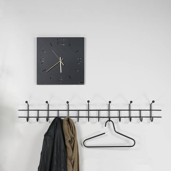 Garderobenleiste Honaker Metall - Schwarz - Breite: 119 cm