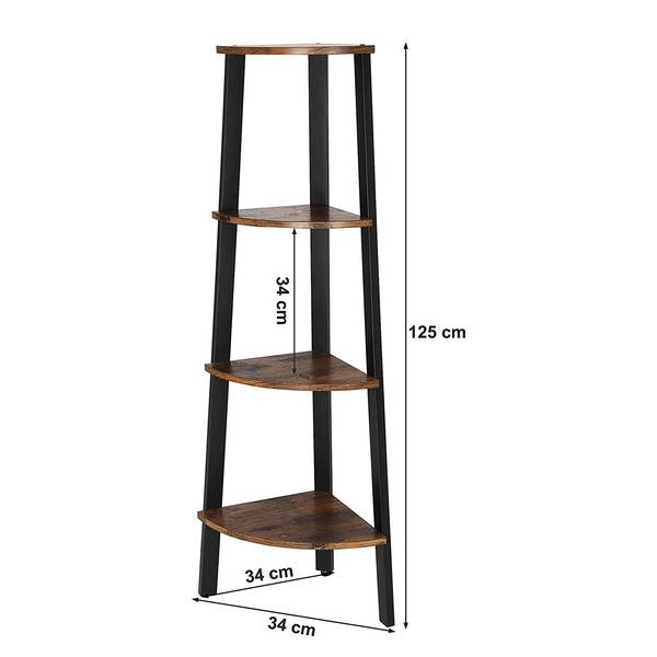 Eckregal Long Pine I Braun / Schwarz - Höhe: 125 cm