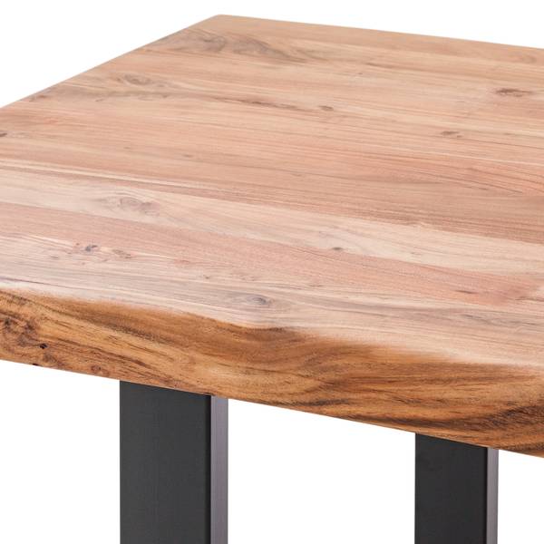 Table en bois massif KAPRA Acacia brun - 200 x 100 cm - Noir - Forme en U - Épaisseur plateau : 5 cm