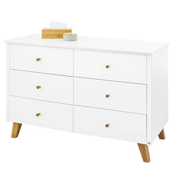 Wickelkommode Pan Weiß - Massivholz - 140 x 101 x 78 cm