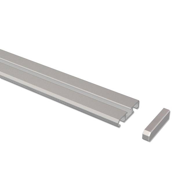 Kombischiene Nybro 1-2-läufig Aluminium - Silbergrau - Breite: 120 cm