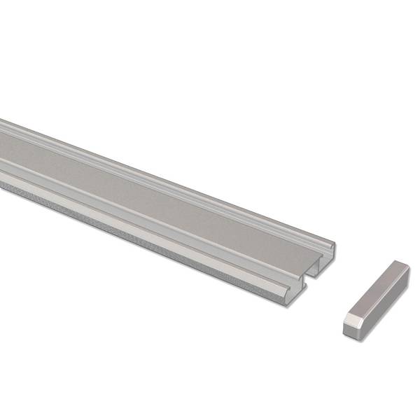 Kombischiene Nybro 1-2-läufig Aluminium - Silbergrau - Breite: 120 cm