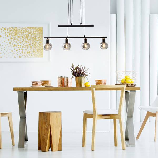 Suspension Fumoso II Verre clair / fer - 1 flamme