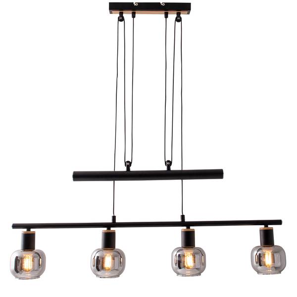 Suspension Fumoso II Verre clair / fer - 1 flamme