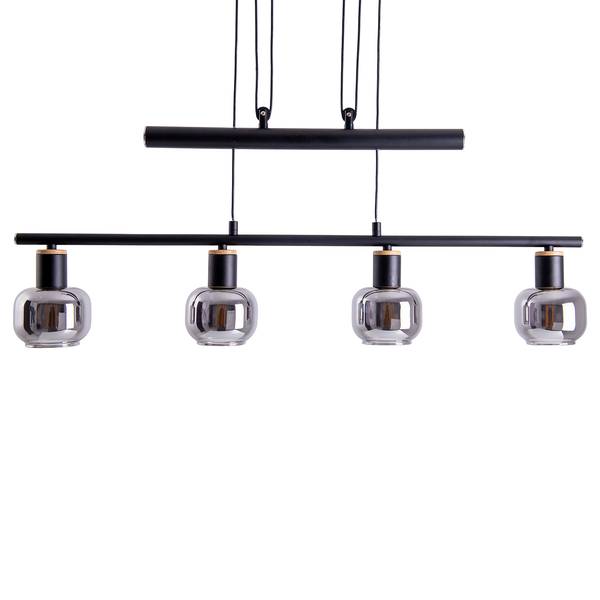 Suspension Fumoso II Verre clair / fer - 1 flamme