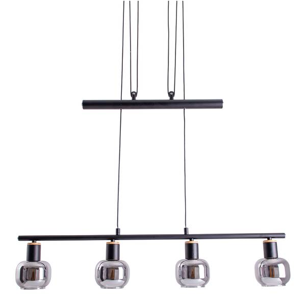 Suspension Fumoso II Verre clair / fer - 1 flamme