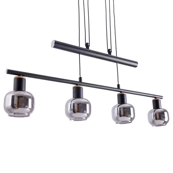Suspension Fumoso II Verre clair / fer - 1 flamme