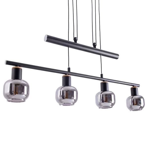 Suspension Fumoso II Verre clair / fer - 1 flamme