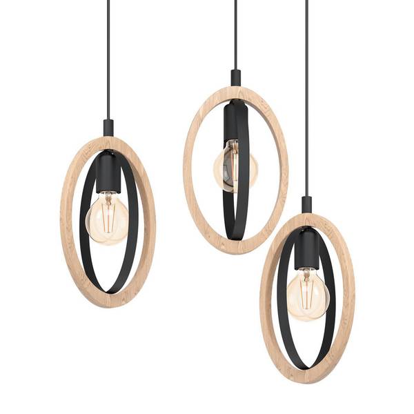 Pendelleuchte Basildon III Stahl - 3-flammig