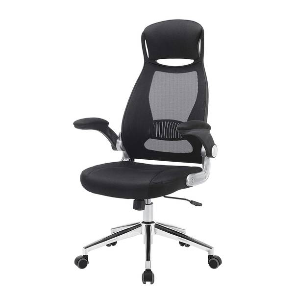 Bürostuhl Lozay Webstoff / Stahl - Schwarz / Chrom
