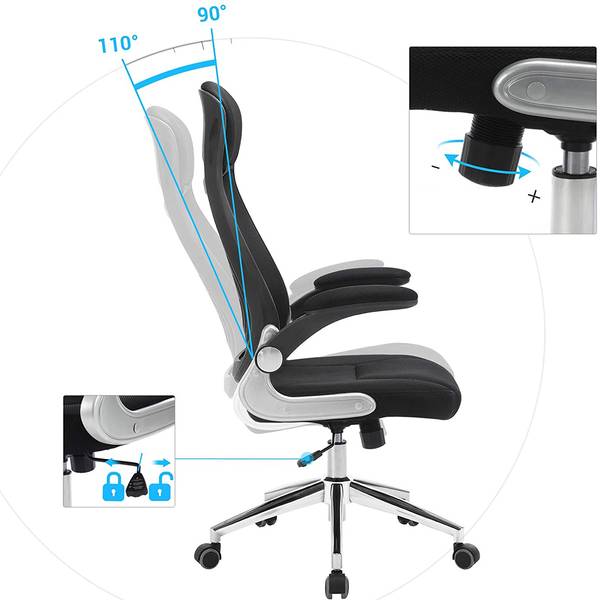Bürostuhl Lozay Webstoff / Stahl - Schwarz / Chrom