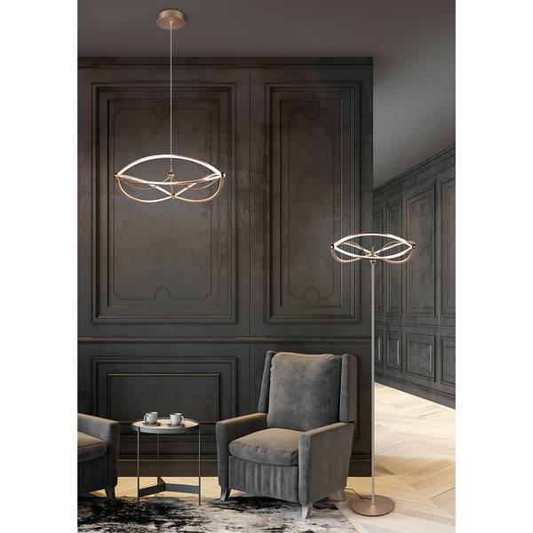 LED-vloerlamp Charivari messing