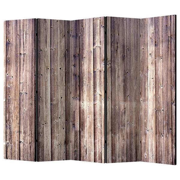 Paravent Wooden Charm II (5-teilig) Vlies / Kiefer - Braun
