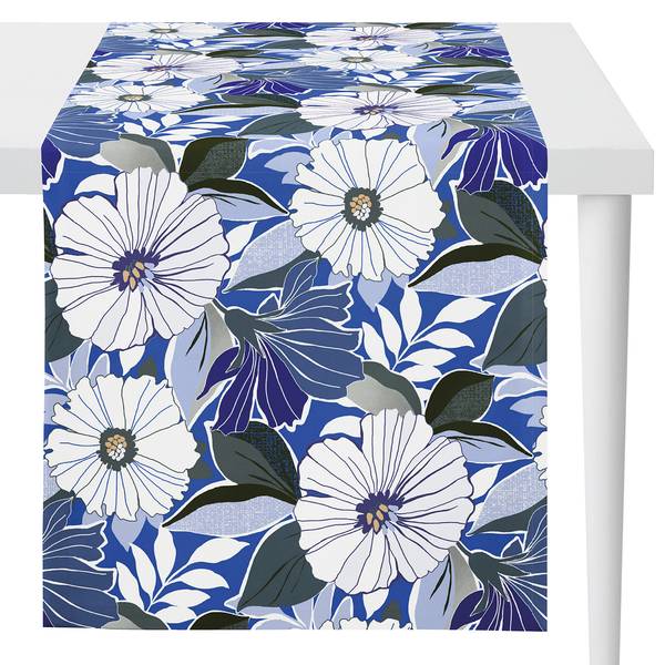 Chemin de table Astrid Coton - Bleu