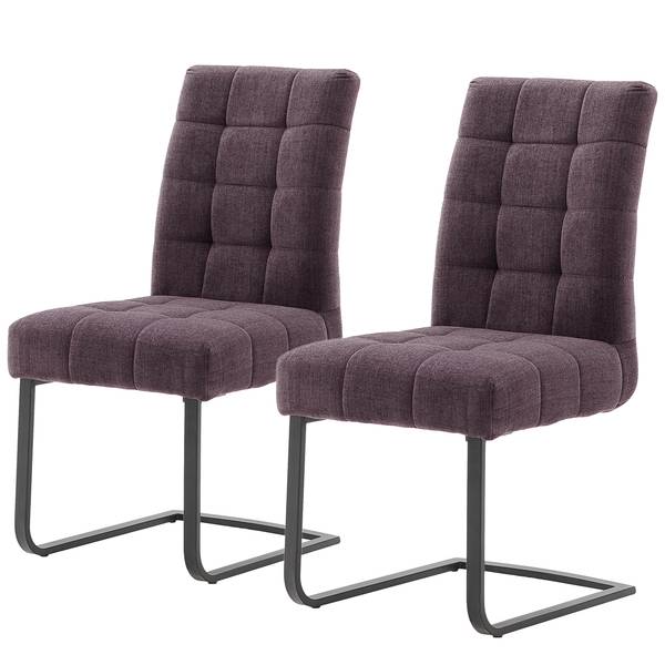 Freischwinger Stawley 2er Set Typ B Flachgewebe / Eisen - Weinrot