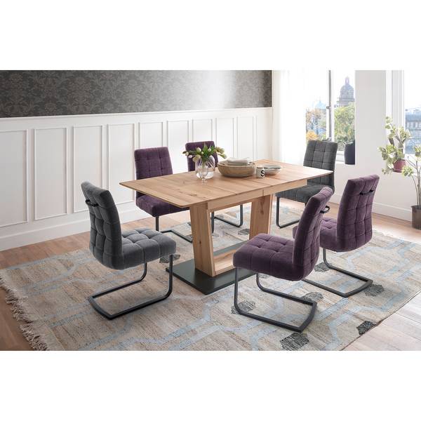 Freischwinger Stawley 2er Set Typ B Flachgewebe / Eisen - Weinrot