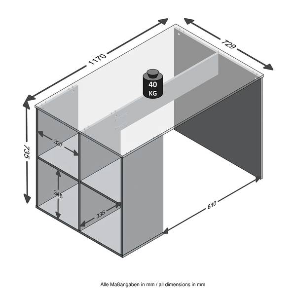 Schreibtisch Fumel Weiß