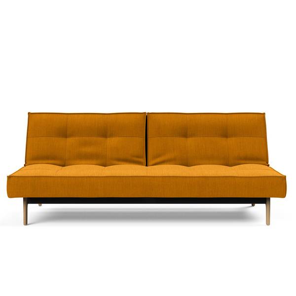 Schlafsofa Splitback Eik Webstoff - Webstoff Elegance: Burned Curry - Eiche Hell