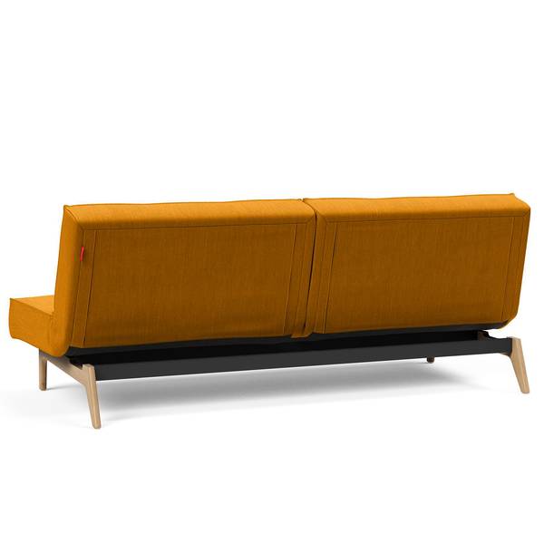 Schlafsofa Splitback Eik Webstoff - Webstoff Elegance: Burned Curry - Eiche Hell
