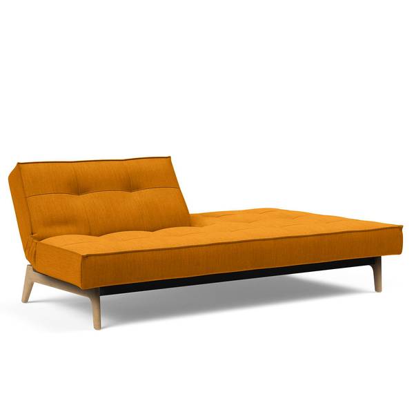 Schlafsofa Splitback Eik Webstoff - Webstoff Elegance: Burned Curry - Eiche Hell