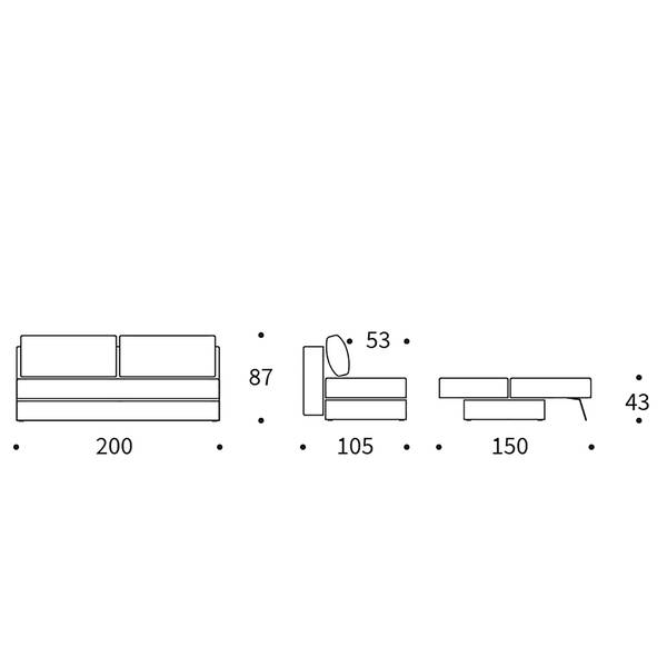 Schlafsofa Osvald Webstoff - Stoff Twist: Granite