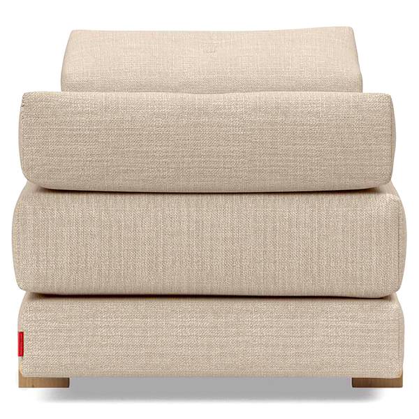 Schlafsofa Sigmund Webstoff - Webstoff Kenya: Gravel - Eiche Hell