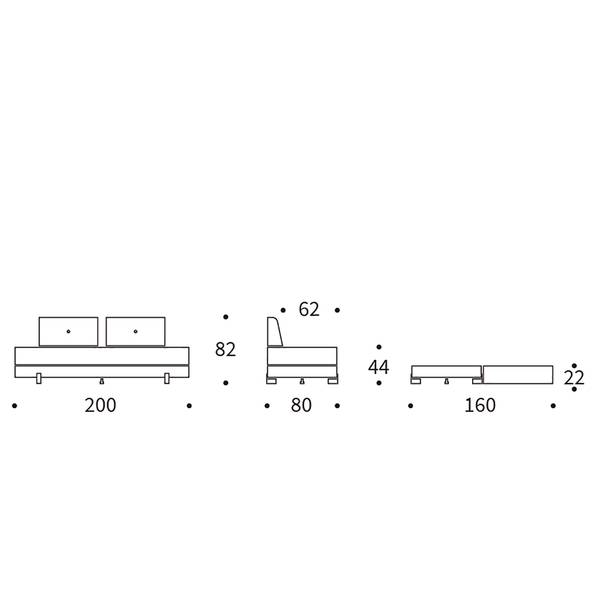 Schlafsofa Sigmund Webstoff - Webstoff Kenya: Gravel - Eiche Hell