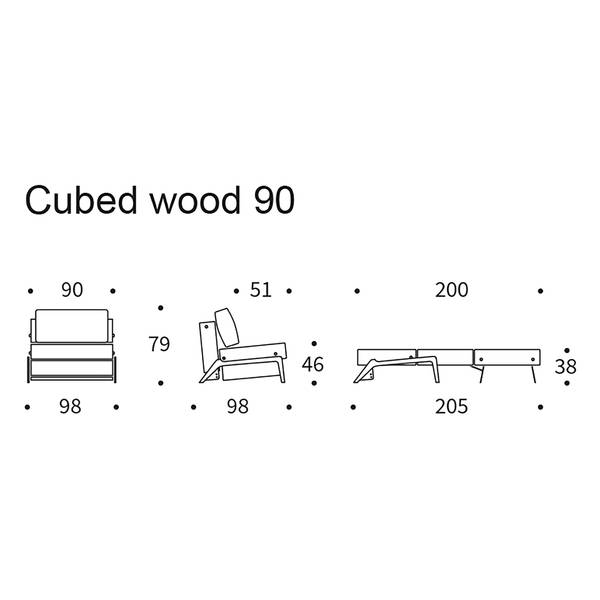 Schlafsessel Cubed Nylon - Eiche Hell