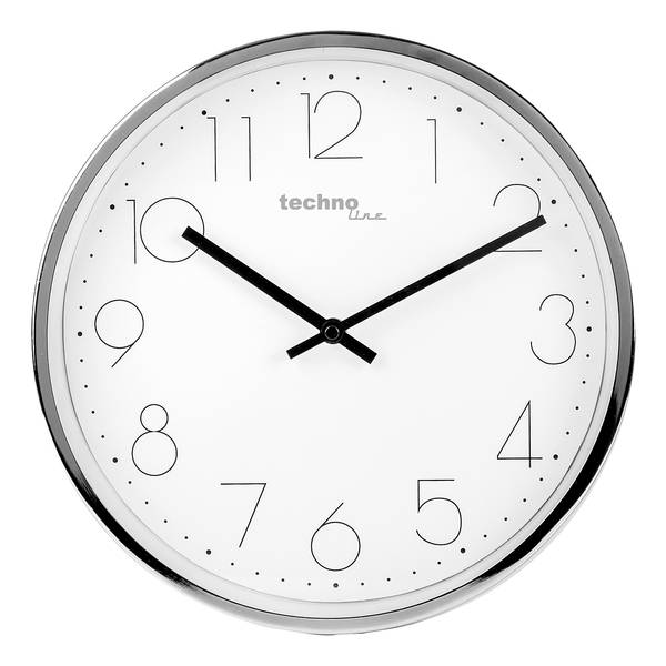 Wandklok WT 7210 kunststof - zilverkleurig