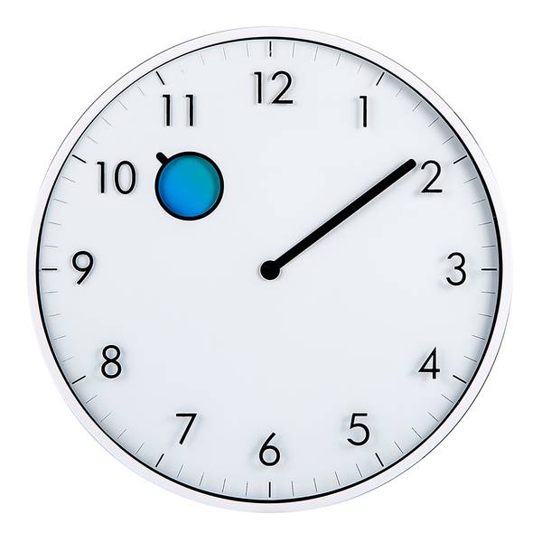 Wandklok WT 7630 kunststof - zilverkleurig/wit