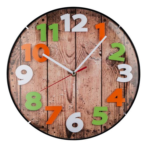 Wandklok WT 7435 kunststof/glas - meerdere kleuren