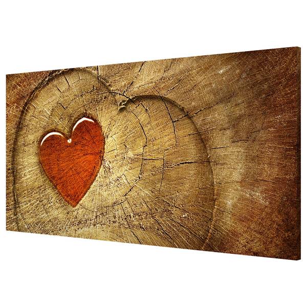 Magneetbord Natural Love staal/speciale vinylfolie - rood/bruin - 78 x 37 cm