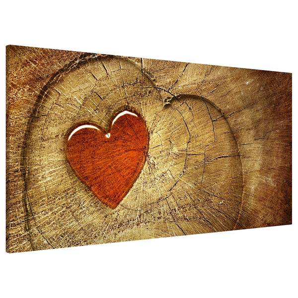 Magneetbord Natural Love staal/speciale vinylfolie - rood/bruin - 78 x 37 cm