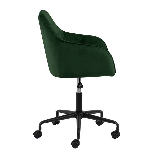 Bürostuhl Magrin Samt / Eisen - Samt Vilda: Dunkelgrün