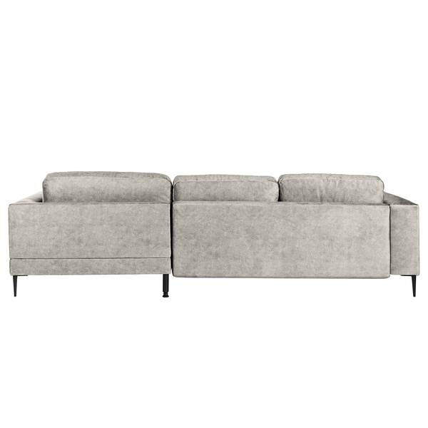Ecksofa GAILLON mit Longchair Microfaser Cori: Hellgrau - Longchair davorstehend rechts