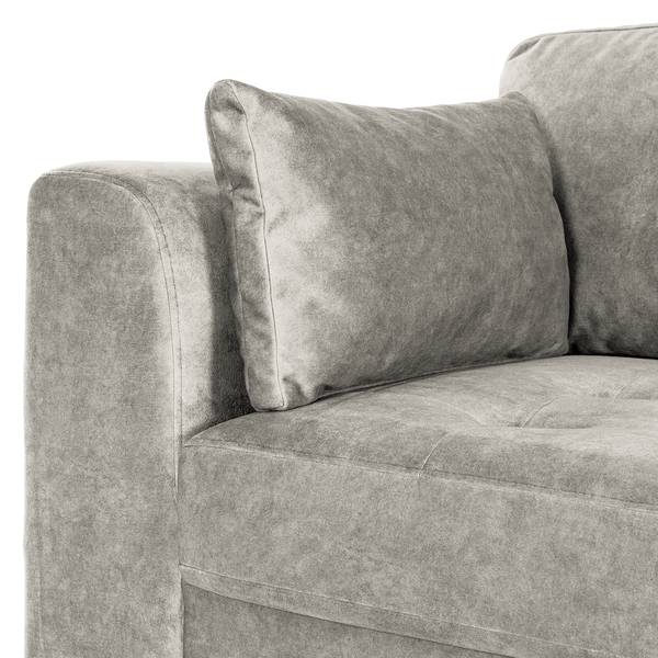 Ecksofa GAILLON mit Longchair Microfaser Cori: Hellgrau - Longchair davorstehend rechts